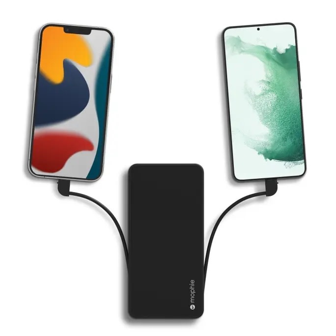 Mophie Powerstation Plus w/ integrated Lightning and USB-C cable -  10,000 mAh Black