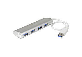 StarTech Portable 4-Port USB 3.0 Hub with Built-in Cable (Aluminium)