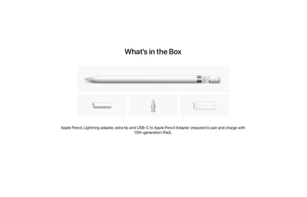 Apple Pencil (1st Gen) with USB-C to Apple Pencil Adapter