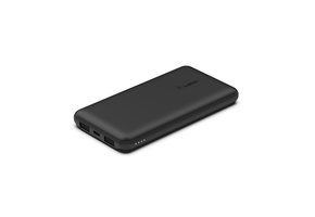 Belkin BOOST↑CHARGE™ Multi-Port Power Bank (2 x USB-A, 1 x USB-C) w/ USB-A to USB-C cable) 10,000 mAh 15w, Black)
