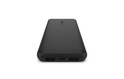 Belkin BOOST↑CHARGE™ Multi-Port Power Bank (2 x USB-A, 1 x USB-C) w/ USB-A to USB-C cable) 10,000 mAh 15w, Black)