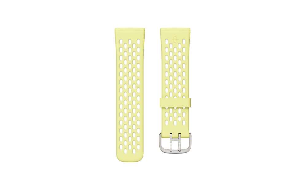 Fitbit Accessory Sport Band for 24mm Watch (Versa 4/3, Sense 2/Sense) - Glow Up/Frost White - Large