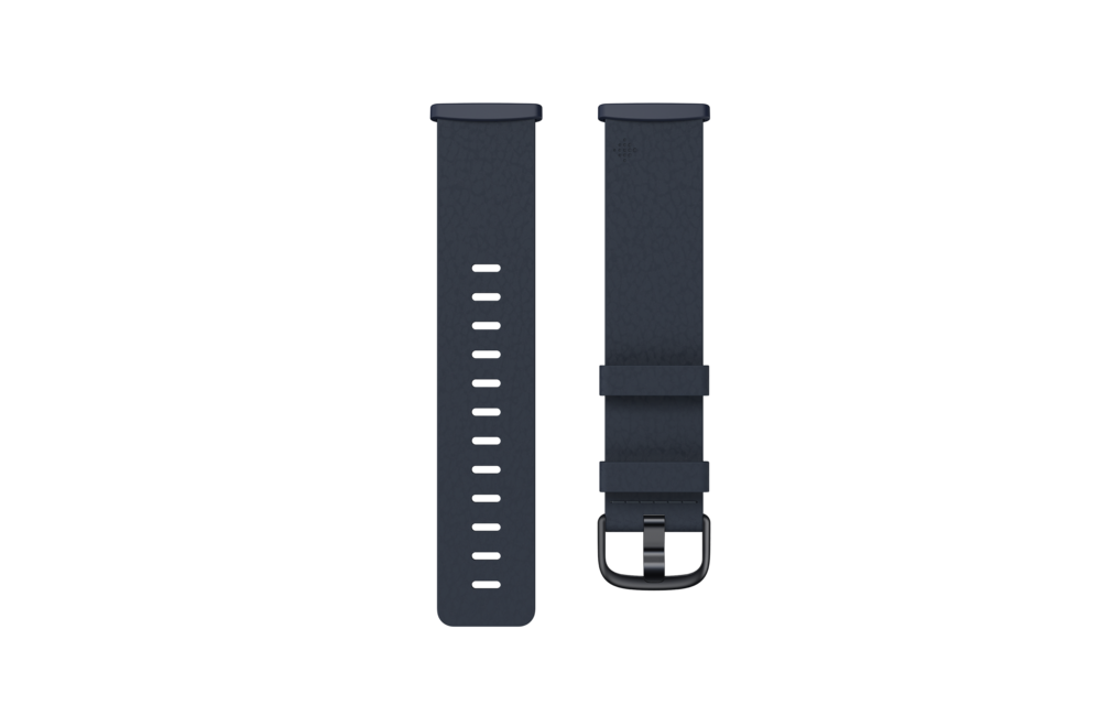 Fitbit Accessory Vegan Leather Band for 24mm Watch (Versa 4/3, Sense 2/Sense) - Indigo - Large