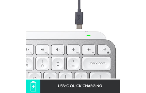 Logitech MX Keys Mini Wireless Illuminated Keyboard - Pale Gray