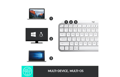 Logitech MX Keys Mini Wireless Illuminated Keyboard - Pale Gray