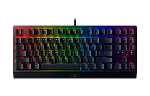 Razer Black Widow V3 TKL Wired Mechanical Gaming Yellow Linear Switch Keyboard w/ RGB Backlighting - Black