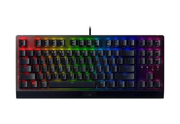 Razer Black Widow V3 TKL Wired Mechanical Gaming Yellow Linear Switch Keyboard w/ RGB Backlighting - Black