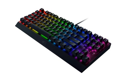 Razer Black Widow V3 TKL Wired Mechanical Gaming Yellow Linear Switch Keyboard w/ RGB Backlighting - Black