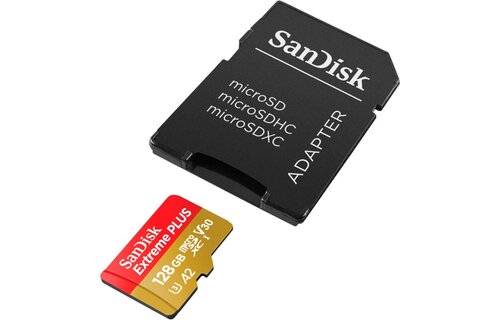 SanDisk 128GB Extreme UHS-I microSDHC (V30) Memory Card with SD Adapter
