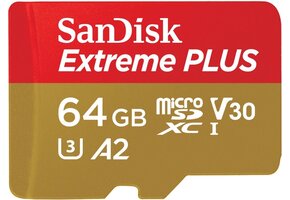 SanDisk 64GB Extreme UHS-I microSDXC  (V30) Memory Card with SD Adapter