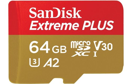 SanDisk 64GB Extreme UHS-I microSDXC  (V30) Memory Card with SD Adapter