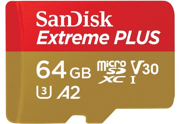 SanDisk 64GB Extreme UHS-I microSDXC  (V30) Memory Card with SD Adapter