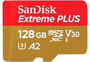 SanDisk 128GB Extreme Pro UHS-I microSDXC (V30) Memory Card with SD Adapter