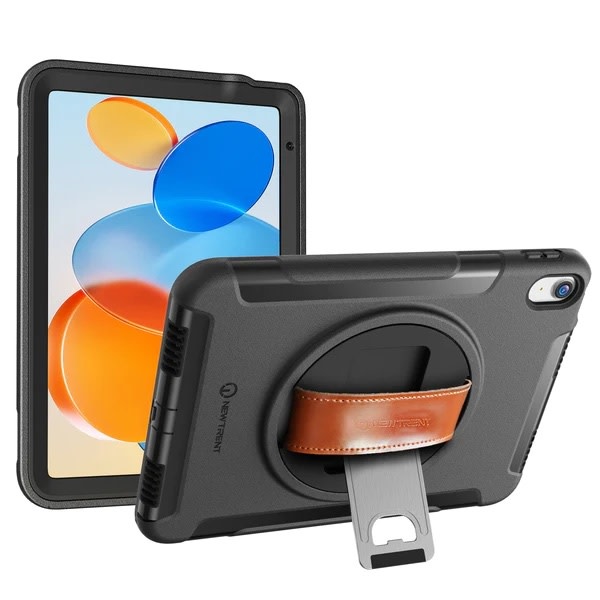 Trent Gladius iPad case for iPad 10.9” 10th gen & A16 - Black with leather strap