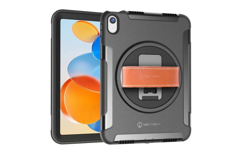 Trent Gladius iPad case for iPad 10.9” 10th gen & A16 - Black with leather strap