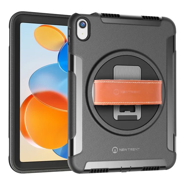 Trent Gladius iPad case for iPad 10.9” 10th gen & A16 - Black with leather strap