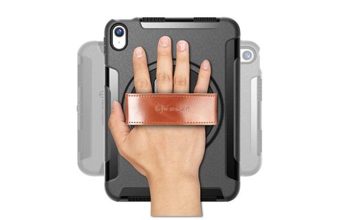 Trent Gladius iPad case for iPad 10.9” 10th gen & A16 - Black with leather strap