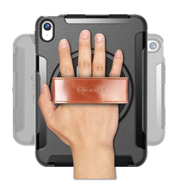 Trent Gladius iPad case for iPad 10.9” 10th gen & A16 - Black with leather strap