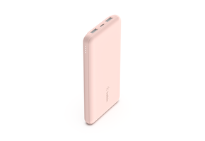 Belkin BOOST↑CHARGE™ Multi-Port Power Bank (2 x USB-A, 1 x USB-C) w/ USB-A to USB-C cable) 10,000 mAh 15w, Rose)