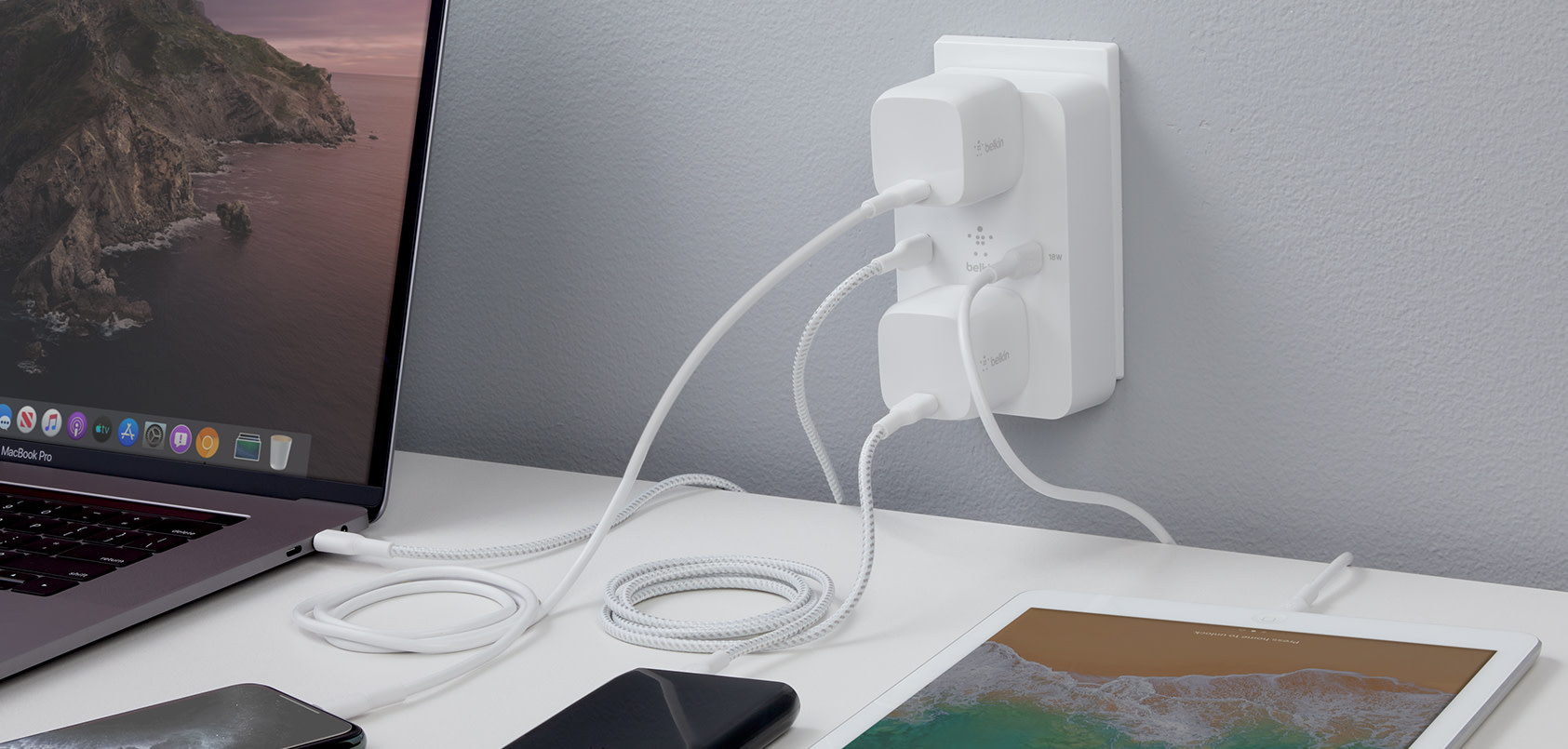 Belkin BOOST↑CHARGE™ GaN Wall plate Dual USB-C & AC receptacles