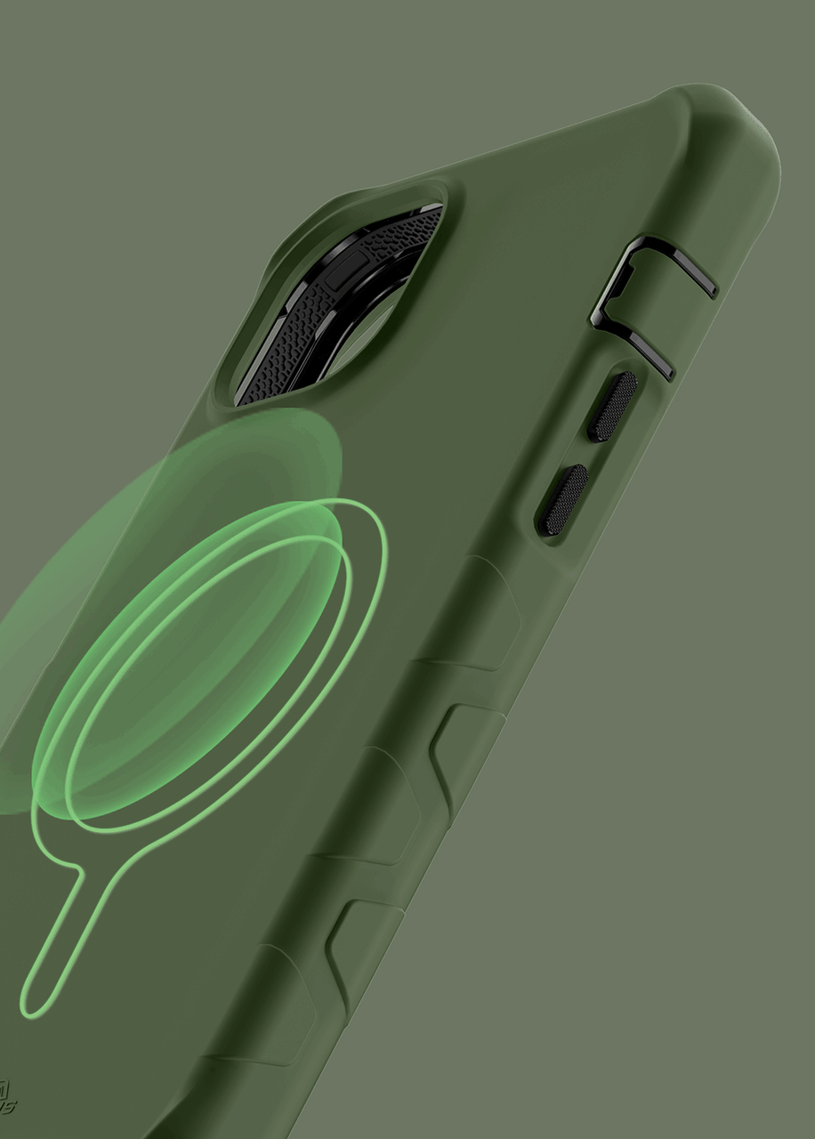 ItSkins Vault Solid Case with MagSafe for iPhone 14/13 - Olive Green