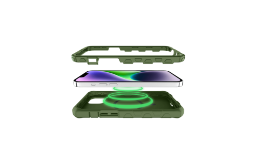 ItSkins Vault Solid Case with MagSafe for iPhone 14/13 - Olive Green