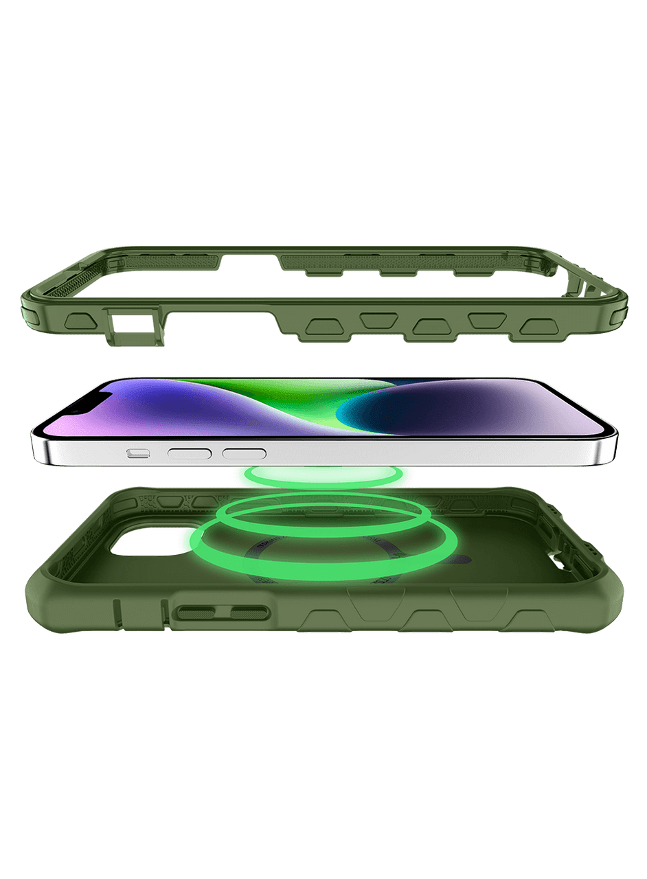 ItSkins Vault Solid Case with MagSafe for iPhone 14/13 - Olive Green