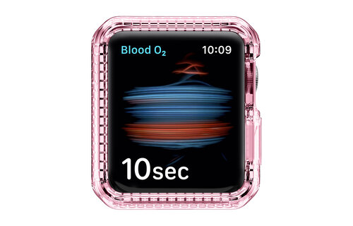 Itskins Spectrum Clear Antimicrobial Case for Apple Watch Series 45/44mm 8/76/SE/5/4 - Light Pink