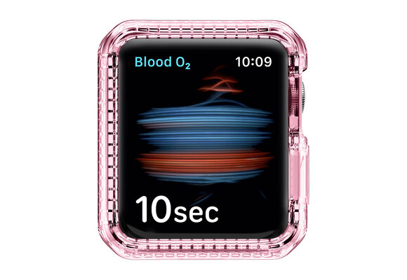 Itskins Spectrum Clear Antimicrobial Case for Apple Watch Series 45/44mm 8/76/SE/5/4 - Light Pink