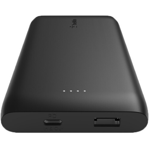 Belkin BOOST↑CHARGE™ Multi-Port Power Bank (1 x USB-C 18W/1 xUSB-A 12W) (10,000 mAh, Black) w/USB-C to USB-C cable