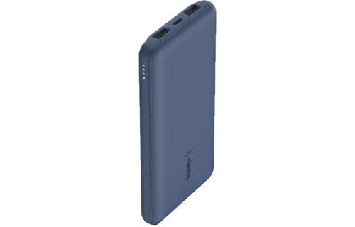 Belkin BOOST↑CHARGE™ Multi-Port Power Bank (2 x USB-A, 1 x USB-C) w/ USB-A to USB-C cable) 10,000 mAh 15w, Blue)