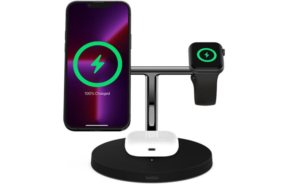 Belkin BOOST↑CHARGE™ Pro 3-in-1 Wireless Charger w/ Magsafe 15w Black