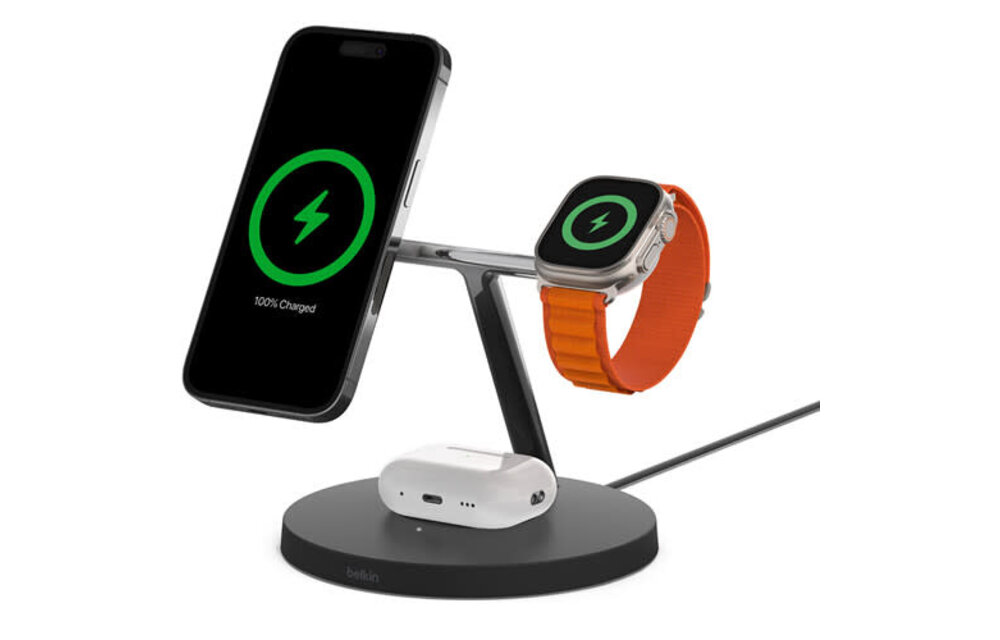 Belkin BOOST↑CHARGE™ Pro 3-in-1 Wireless Charger w/ Magsafe 15w Black