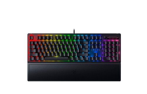 Razer BlackWidow V3 Full Sized Wired Keyboard - Yellow Linear Switch with RGB Backlighting - Black