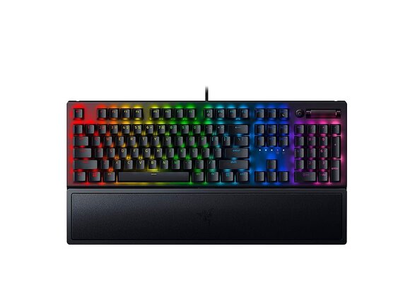 Razer BlackWidow V3 Full Sized Wired Keyboard - Yellow Linear Switch with RGB Backlighting - Black