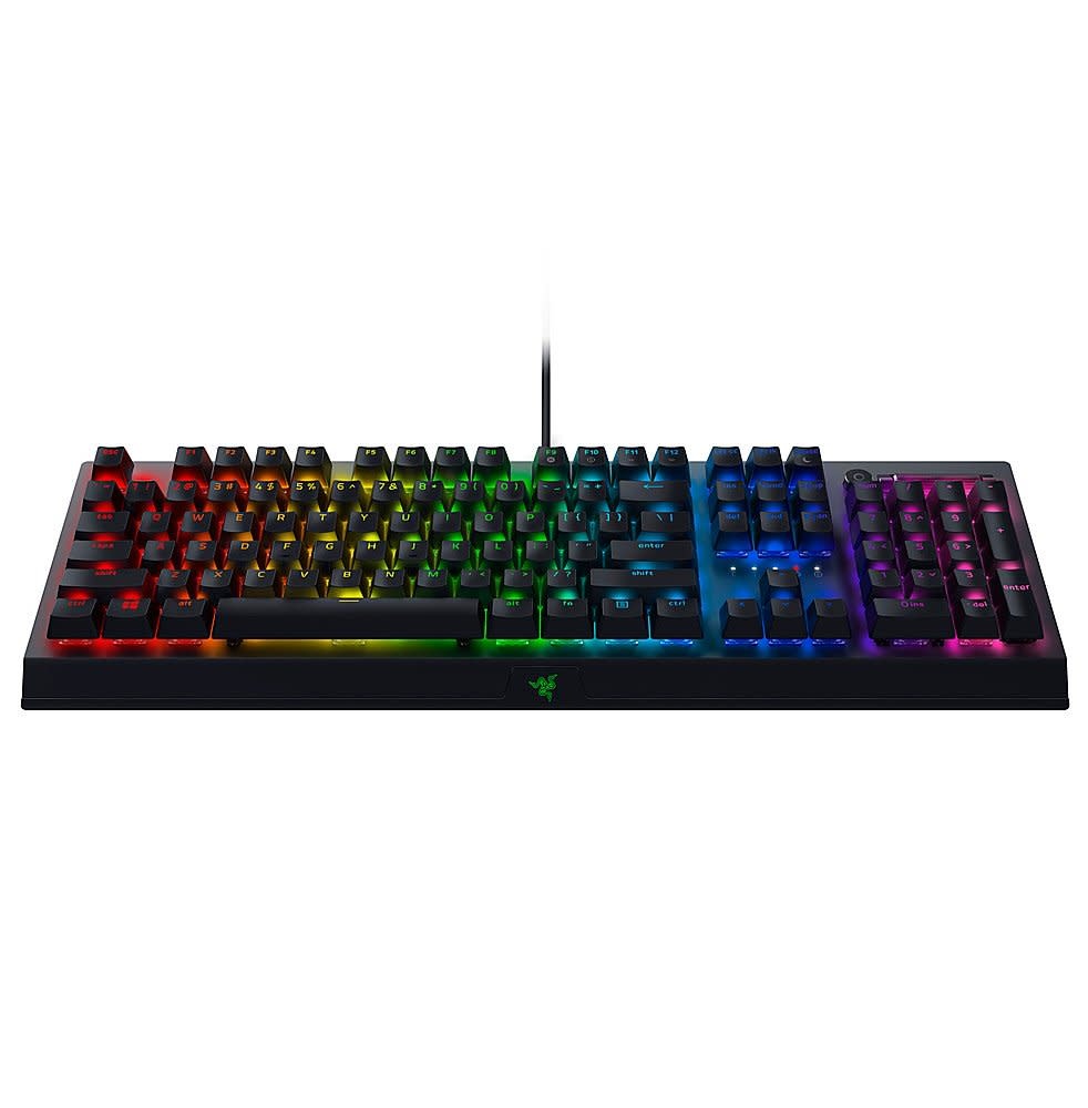 Razer BlackWidow V3 Full Sized Wired Keyboard - Yellow Linear Switch with RGB Backlighting - Black