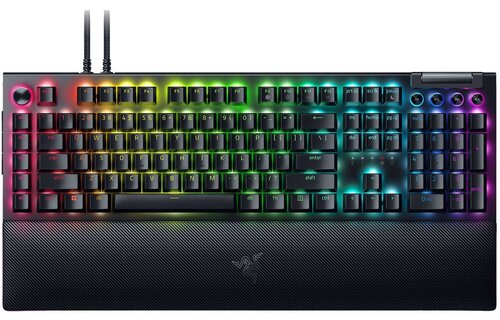 Razer - BlackWidow V4 Pro Full Size Wired Mechanical Green Switch Gaming Keyboard with Chroma RGB - Black