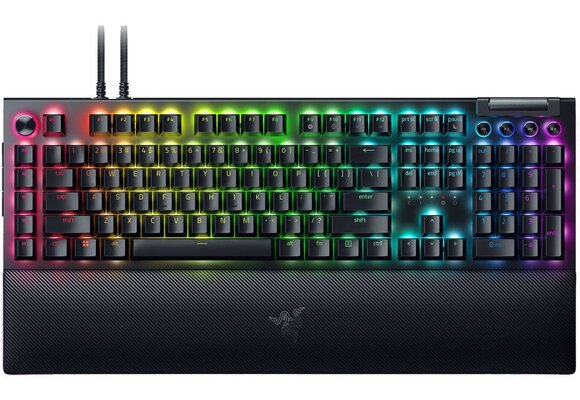 Razer - BlackWidow V4 Pro Full Size Wired Mechanical Green Switch Gaming Keyboard with Chroma RGB - Black