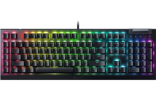 Razer - BlackWidow V4 X Full Size Wired Mechanical Yellow  Switch Gaming Keyboard with Chroma RGB - Black