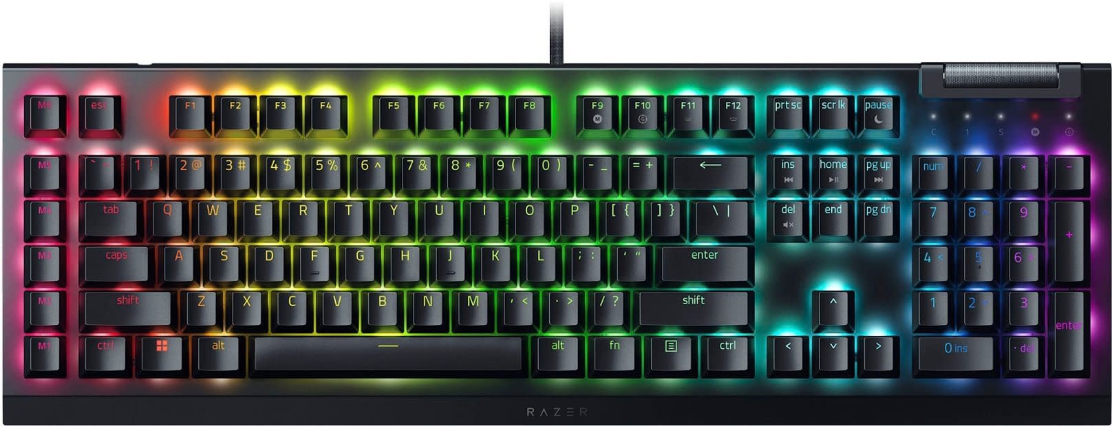 Razer - BlackWidow V4 X Full Size Wired Mechanical Yellow Switch Gaming Keyboard with Chroma RGB - Black