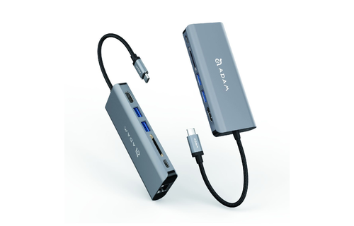 Adam Elements CASA Hub A01 6-in-1 USB-C Hub - Ethernet, HDMI, 2 USB-AI, SD Card Reader/USB-C 100w pass through- Gray WSL