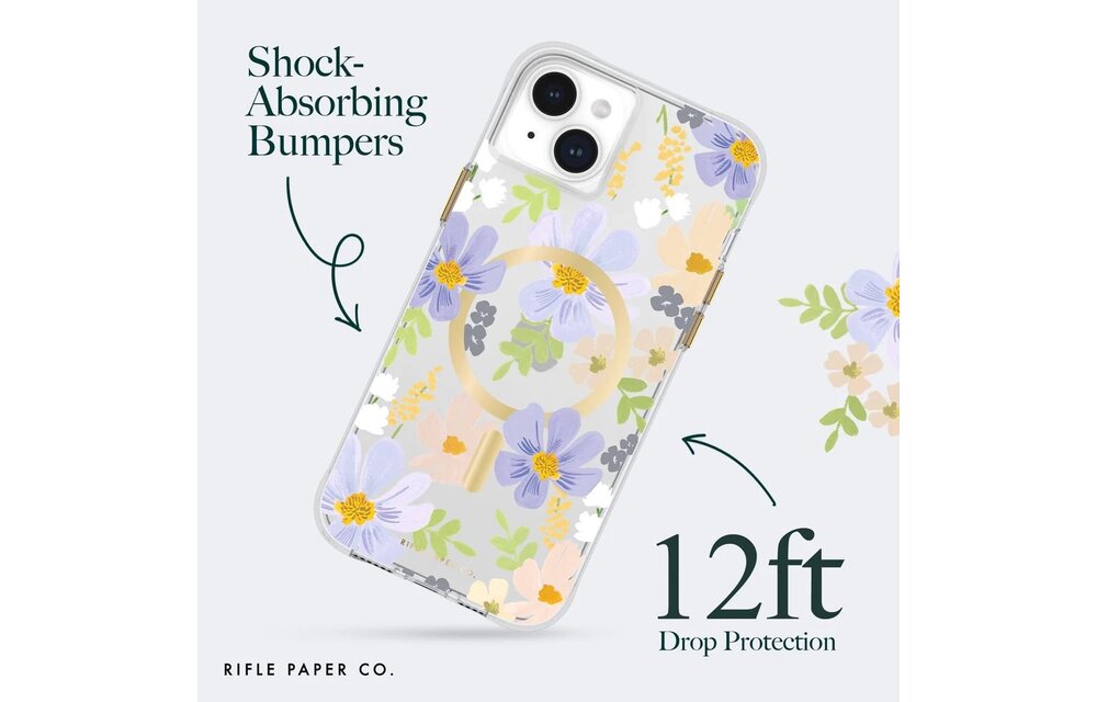 Case-Mate Rifle Paper Co. Pastel Marguerite MagSafe Case for iPhone 15 Plus