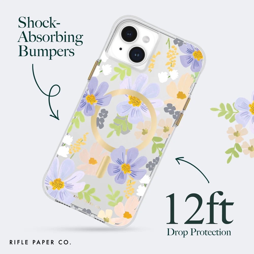 Case-Mate Rifle Paper Co. Pastel Marguerite MagSafe Case for iPhone 15 Plus