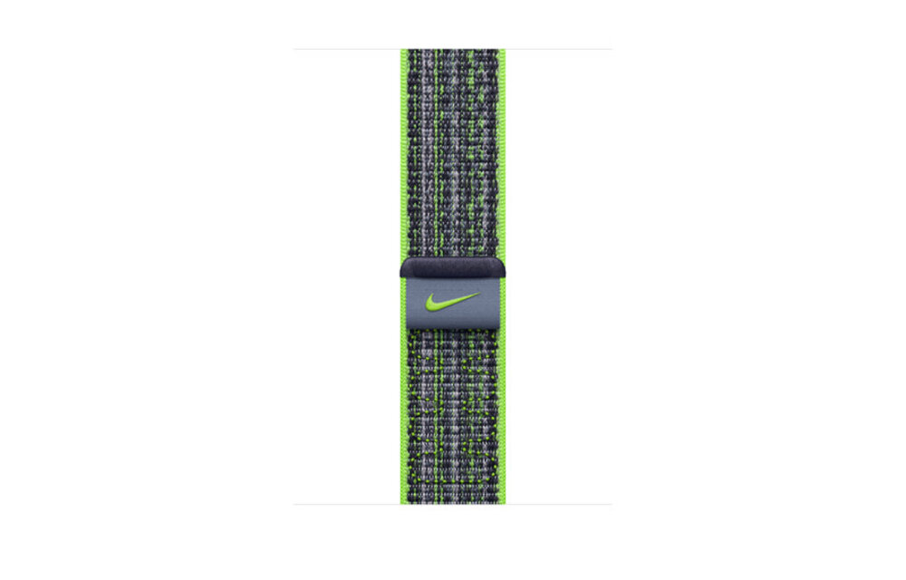 Apple Watch Band - 44/45/46/49mm Bright Green/Blue Nike Sport Loop (Fits 145-220mm wrists)