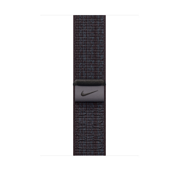 Apple Watch Band - 44/45/46/49mm Black/Blue Nike Sport Loop (Fits 145-220mm wrists)