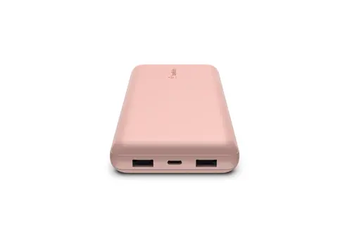 Belkin BOOST↑CHARGE™ USB-C /Dual USB-A PD Power Bank 20,000 mAh with USB-C to USB-A cable Rose Gold