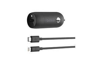 Belkin BOOST↑CHARGE USB-C Car Charger 20W with Lightning Cable - Black WSL