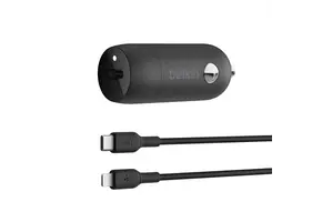 Belkin BOOST↑CHARGE USB-C Car Charger 30W with Lightning Cable - Black