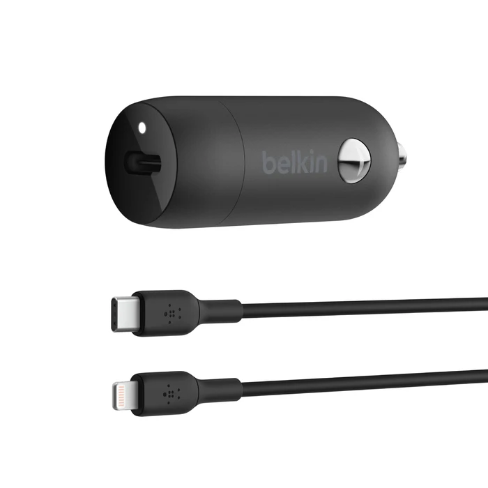 Belkin BOOST↑CHARGE USB-C Car Charger 30W with Lightning Cable - Black