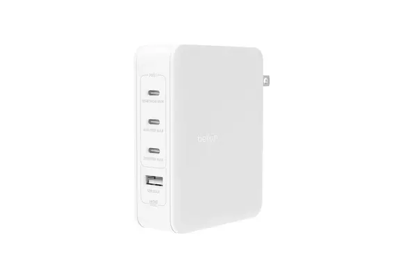 Belkin BOOST↑ CHARGE Pro 140w 4 Port GaN Wall Charger (3x USB-C, 1 x USB-A) White